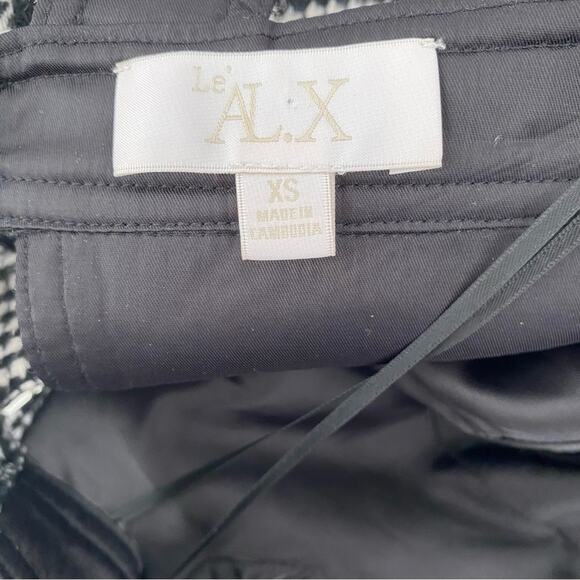 Le’ AL.X Wool Blend Glen Plaid Sweetheart Bustier Mini Dress size XS Black - Picture 7 of 8